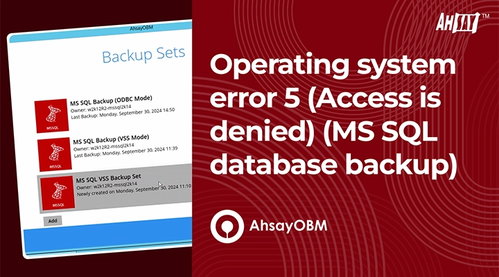 Operating system error 5 (Access is denied) (MS SQL database 